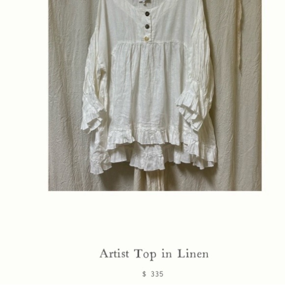 Heart’s Desire by Mary Grace Linen Artist Top Size XL Sage Green Like New - Picture 13 of 16